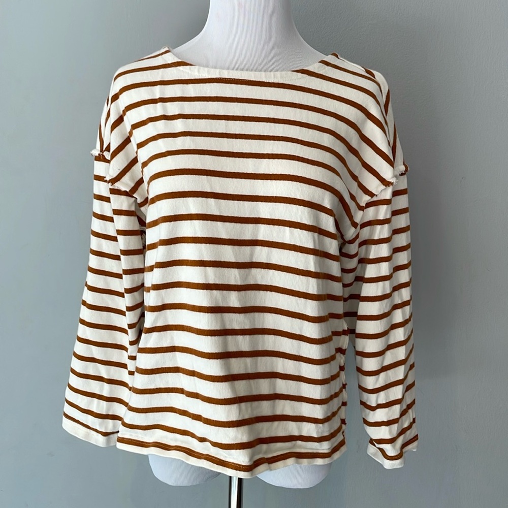 NWT Madewell long-sleeved striped heavyweight tshirt - Size Medium